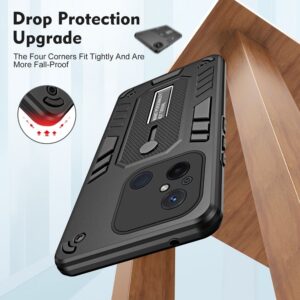 Xiaomi Redmi 12C Θήκη Μαύρη Με Σταντ Variety Brave Armor Finger Loop Holder Phone Case Black