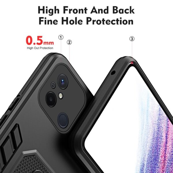 Xiaomi Redmi 12C Θήκη Μαύρη Με Σταντ Variety Brave Armor Finger Loop Holder Phone Case Black