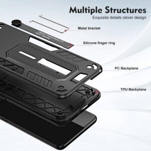 Xiaomi Redmi 12C Θήκη Μαύρη Με Σταντ Variety Brave Armor Finger Loop Holder Phone Case Black