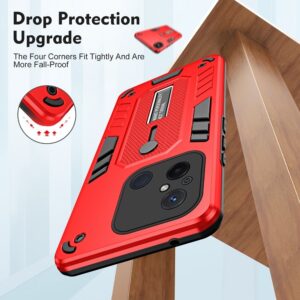 Xiaomi Redmi 12C Θήκη Κόκκινη Με Σταντ Variety Brave Armor Finger Loop Holder Phone Case Red