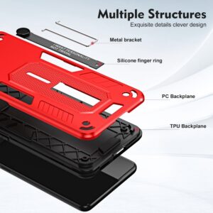 Xiaomi Redmi 12C Θήκη Κόκκινη Με Σταντ Variety Brave Armor Finger Loop Holder Phone Case Red