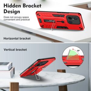 Xiaomi Redmi 12C Θήκη Κόκκινη Με Σταντ Variety Brave Armor Finger Loop Holder Phone Case Red