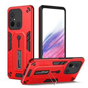 Xiaomi Redmi 12C Θήκη Κόκκινη Με Σταντ Variety Brave Armor Finger Loop Holder Phone Case Red