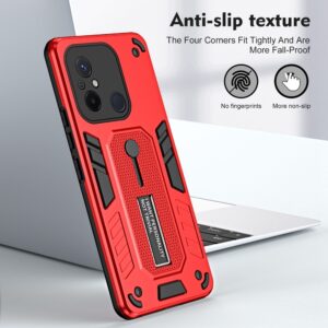 Xiaomi Redmi 12C Θήκη Κόκκινη Με Σταντ Variety Brave Armor Finger Loop Holder Phone Case Red