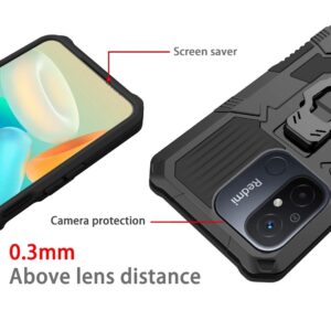 Xiaomi Redmi 12C Θήκη Μαύρο Armor Warrior Shockproof PC + TPU Phone Case Black