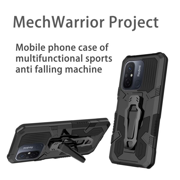 Xiaomi Redmi 12C Θήκη Μαύρο Armor Warrior Shockproof PC + TPU Phone Case Black