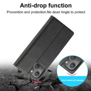 iPhone 13 Θήκη Βιβλίο Μαύρο LC.IMEEKE Strong Magnetic PU + Matte TPU Horizontal Flip Case Black