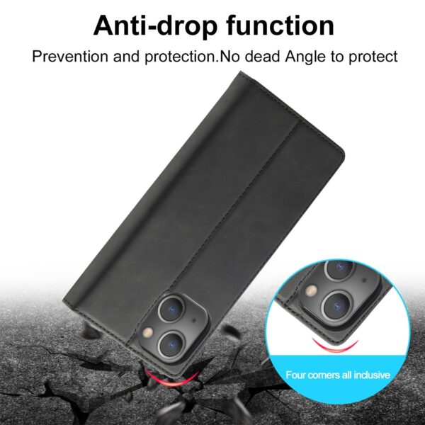 iPhone 13 Θήκη Βιβλίο Μαύρο LC.IMEEKE Strong Magnetic PU + Matte TPU Horizontal Flip Case Black