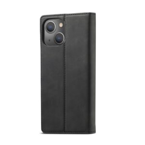 iPhone 13 Θήκη Βιβλίο Μαύρο LC.IMEEKE Strong Magnetic PU + Matte TPU Horizontal Flip Case Black