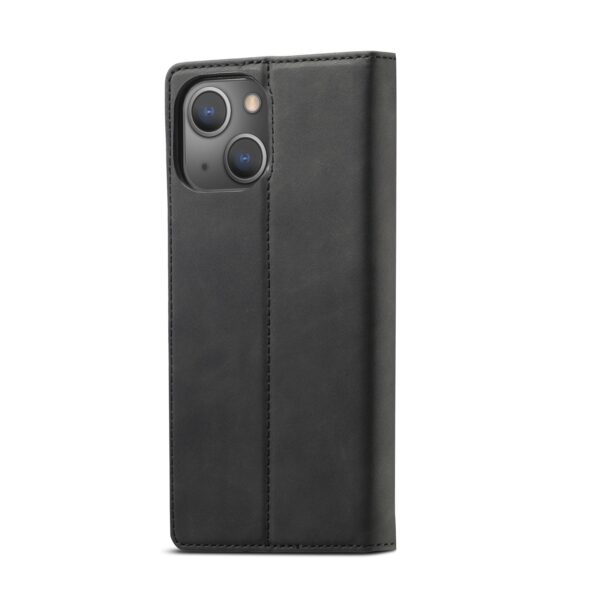 iPhone 13 Θήκη Βιβλίο Μαύρο LC.IMEEKE Strong Magnetic PU + Matte TPU Horizontal Flip Case Black