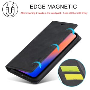 iPhone 13 Θήκη Βιβλίο Μαύρο LC.IMEEKE Strong Magnetic PU + Matte TPU Horizontal Flip Case Black