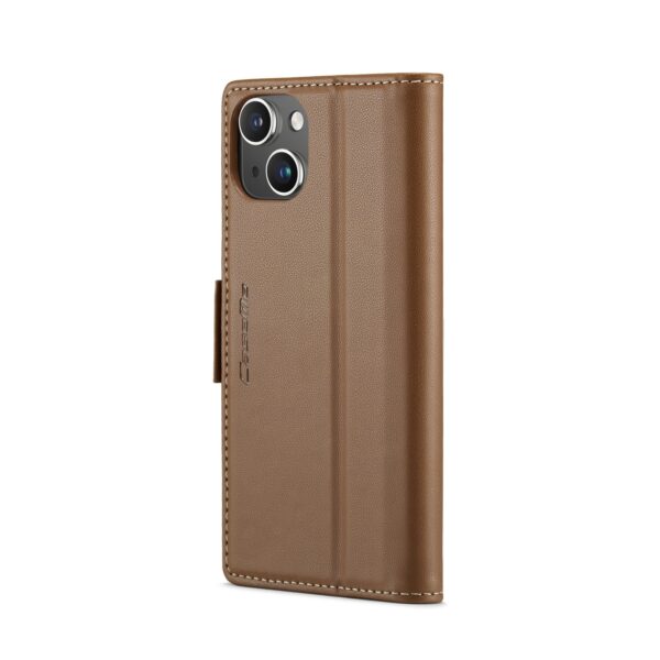 iPhone 13 Θήκη Βιβλίο Καφέ CaseMe 023 Butterfly Buckle Litchi Texture RFID Phone Case Brown