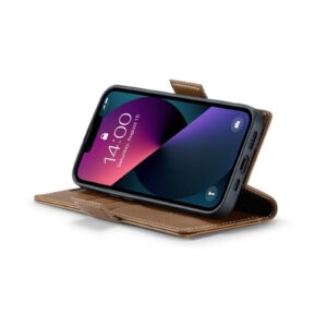 iPhone 13 Θήκη Βιβλίο Καφέ CaseMe 023 Butterfly Buckle Litchi Texture RFID Phone Case Brown