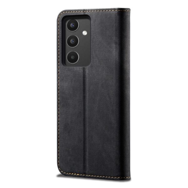 Samsung Galaxy A34 5G Θήκη Βιβλίο Μαύρο Denim Texture Casual Style Horizontal Flip Case with Holder Black