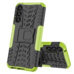 Samsung Galaxy A34 5G Θήκη Πράσινη Tire Texture TPU + PC Phone Case with Holder Green