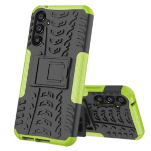 Samsung Galaxy A34 5G Θήκη Πράσινη Tire Texture TPU + PC Phone Case with Holder Green