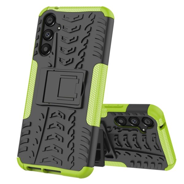 Samsung Galaxy A34 5G Θήκη Πράσινη Tire Texture TPU + PC Phone Case with Holder Green