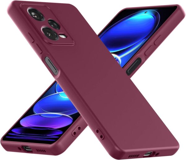 Xiaomi Redmi Note 12 Pro 5G Θήκη Σιλικόνης Μπορντό Soft Touch Silicone Rubber Soft Case Bordeaux