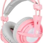 Sades A6 Over Ear Gaming Headset Ροζ με σύνδεση USB Pink