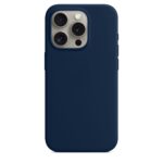 iPhone 15 Pro Θήκη Σιλικόνης Μπλε Soft Touch Silicone Rubber Soft Blue