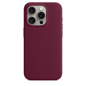 iPhone 15 Pro Θήκη Σιλικόνης Μωβ Soft Touch Silicone Rubber Soft Purple
