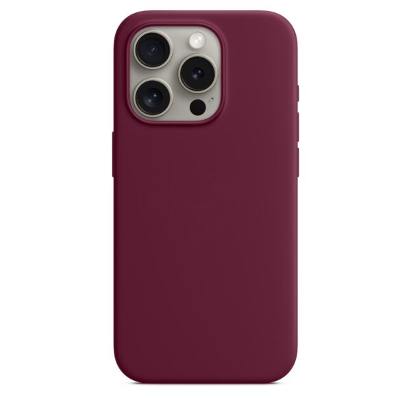 iPhone 15 Pro Θήκη Σιλικόνης Μωβ Soft Touch Silicone Rubber Soft Purple