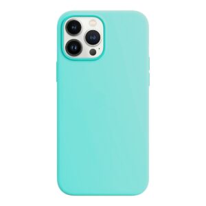 iPhone 15 Pro Max Θήκη Σιλικόνης Βεραμάν Soft Touch Silicone Rubber Soft Mint
