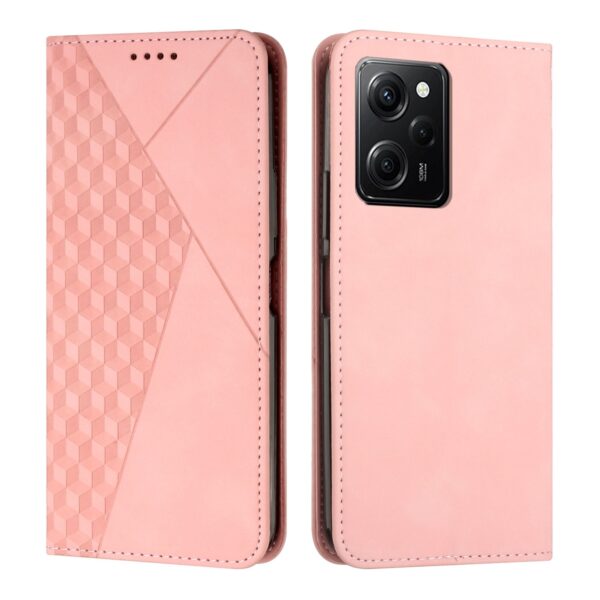 Xiaomi Redmi Note 12 5G / Poco X5 5G Θήκη Βιβλίο Ροζ Χρυσό Diamond Splicing Skin Feel Magnetic Phone Case Rose Gold