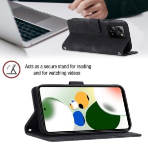 Xiaomi Poco X5 Pro 5G / Redmi Note 12 Pro 5G Θήκη Βιβλίο Μαύρο Skin-feel Embossed Phone Case Black