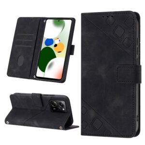 Xiaomi Poco X5 Pro 5G / Redmi Note 12 Pro 5G Θήκη Βιβλίο Μαύρο Skin-feel Embossed Phone Case Black