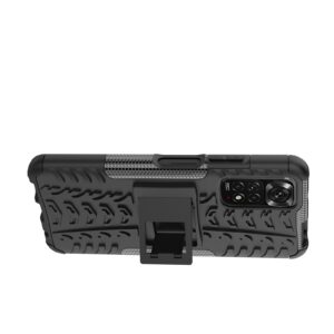 Xiaomi Redmi Note 12S Θήκη Μαύρη Tire Texture Shockproof TPU+PC Phone Case with Holder Black