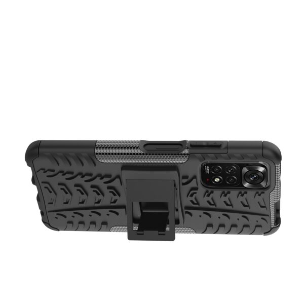 Xiaomi Redmi Note 12S Θήκη Μαύρη Tire Texture Shockproof TPU+PC Phone Case with Holder Black