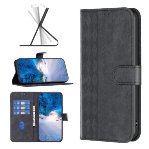 Xiaomi Redmi Note 12s Θήκη Βιβλίο Μαύρο Plaid Embossed Phone Case Black
