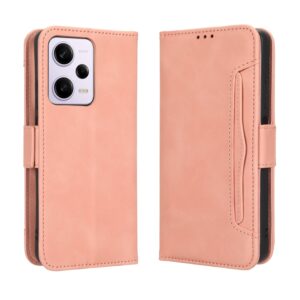 Xiaomi Redmi Note 12 Pro Plus 5G Θήκη Βιβλίο Ροζ Skin Feel Calf Texture Card Slots Phone Case Pink