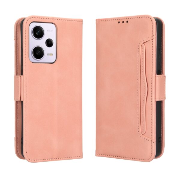 Xiaomi Redmi Note 12 Pro Plus 5G Θήκη Βιβλίο Ροζ Skin Feel Calf Texture Card Slots Phone Case Pink