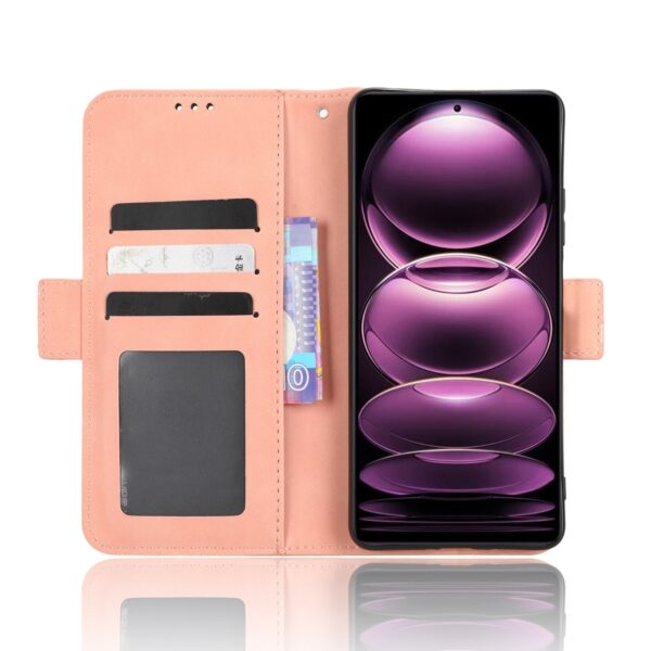 Xiaomi Redmi Note 12 Pro Plus 5G Θήκη Βιβλίο Ροζ Skin Feel Calf Texture Card Slots Phone Case Pink