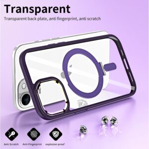 iPhone 15 Θήκη Σιλικόνης Σκούρα Μωβ MagSafe Magnetic Invisible Holder Phone Case Dark Purple