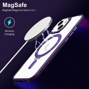 iPhone 15 Θήκη Σιλικόνης Σκούρα Μωβ MagSafe Magnetic Invisible Holder Phone Case Dark Purple