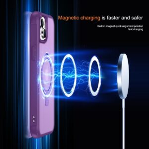 iPhone 15 Θήκη Σιλικόνης Μωβ MagSafe Magnetic Holder Phone Case Purple