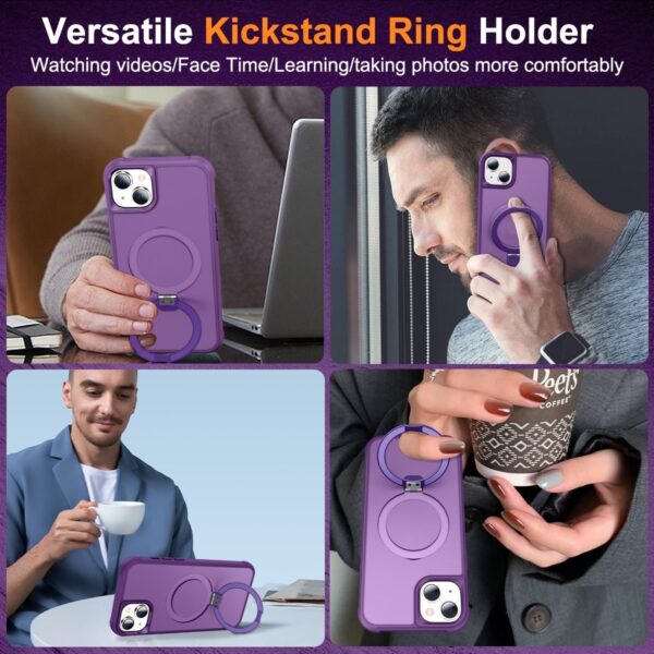 iPhone 15 Θήκη Σιλικόνης Μωβ MagSafe Magnetic Holder Phone Case Purple