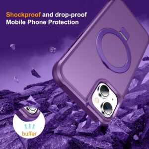 iPhone 15 Θήκη Σιλικόνης Μωβ MagSafe Magnetic Holder Phone Case Purple