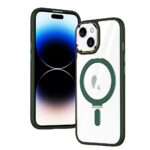 iPhone 15 Plus Θήκη Σιλικόνη Πράσινη MagSafe Magnetic Invisible Holder Phone Case Army Green