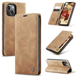 iPhone 15 Plus Θήκη Βιβλίο Καφέ CaseMe 013 Multifunctional Horizontal Flip Phone Case Brown