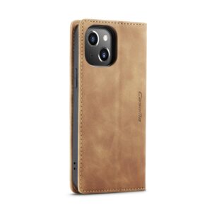 iPhone 15 Plus Θήκη Βιβλίο Καφέ CaseMe 013 Multifunctional Horizontal Flip Phone Case Brown