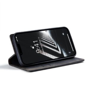 iPhone 15 Plus Θήκη Βιβλίο Μαύρο CaseMe 013 Multifunctional Horizontal Flip Phone Case Black