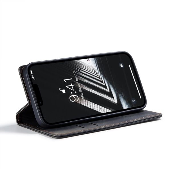 iPhone 15 Plus Θήκη Βιβλίο Μαύρο CaseMe 013 Multifunctional Horizontal Flip Phone Case Black