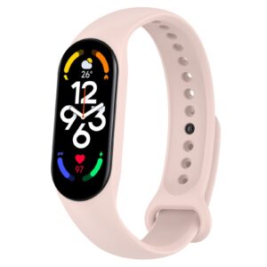 Λουράκι Xiaomi Mi Band 5 / 6 / 7 Απαλό Ροζ Solid Color Silicone Replacement Strap Watchband Official Pink