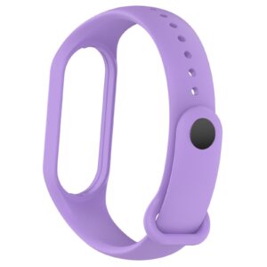 Λουράκι Xiaomi Mi Band 5 / 6 / 7 Λιλά Solid Color Silicone Replacement Strap Watchband Lavender Purple