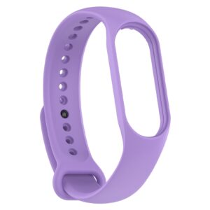 Λουράκι Xiaomi Mi Band 5 / 6 / 7 Λιλά Solid Color Silicone Replacement Strap Watchband Lavender Purple