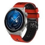Λουράκι Huawei Watch GT3 Pro 46mm Μαύρο - Κόκκινο 22mm Perforated Two-Color Silicone Watch Band Black - Red